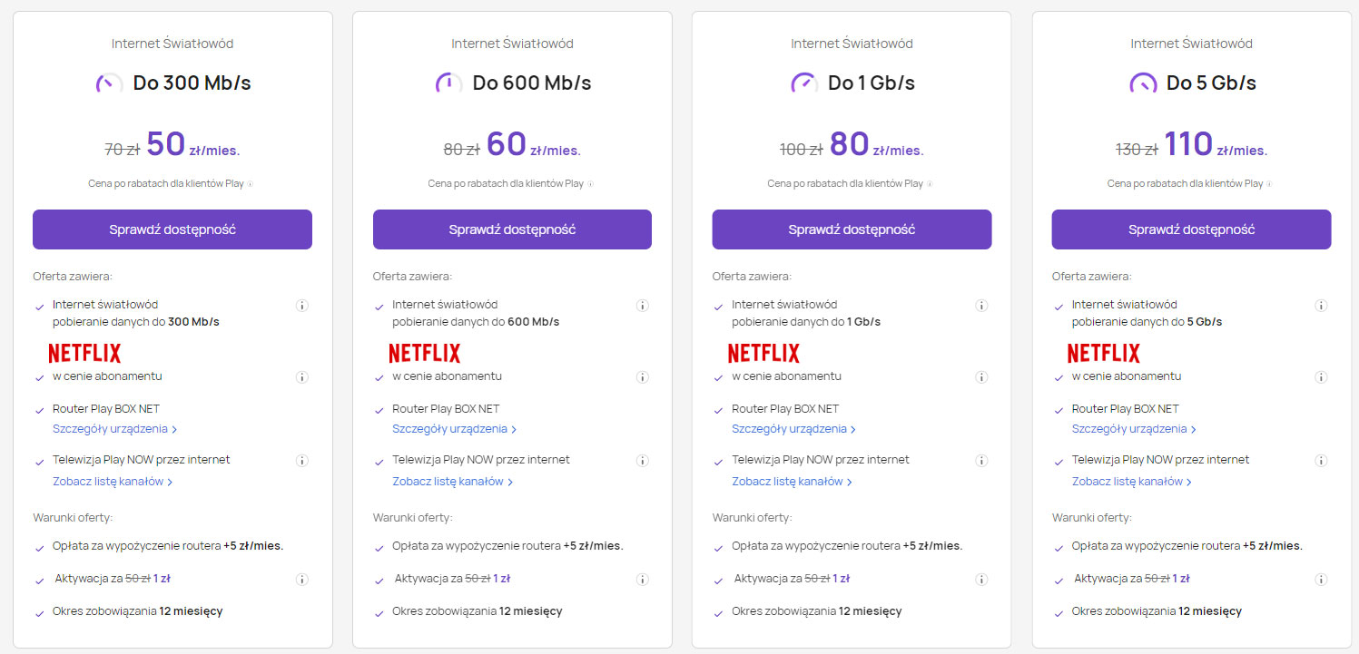 W Play łącze 300 Mb/s z Netfliksem w cenie od 50 zł miesięcznie