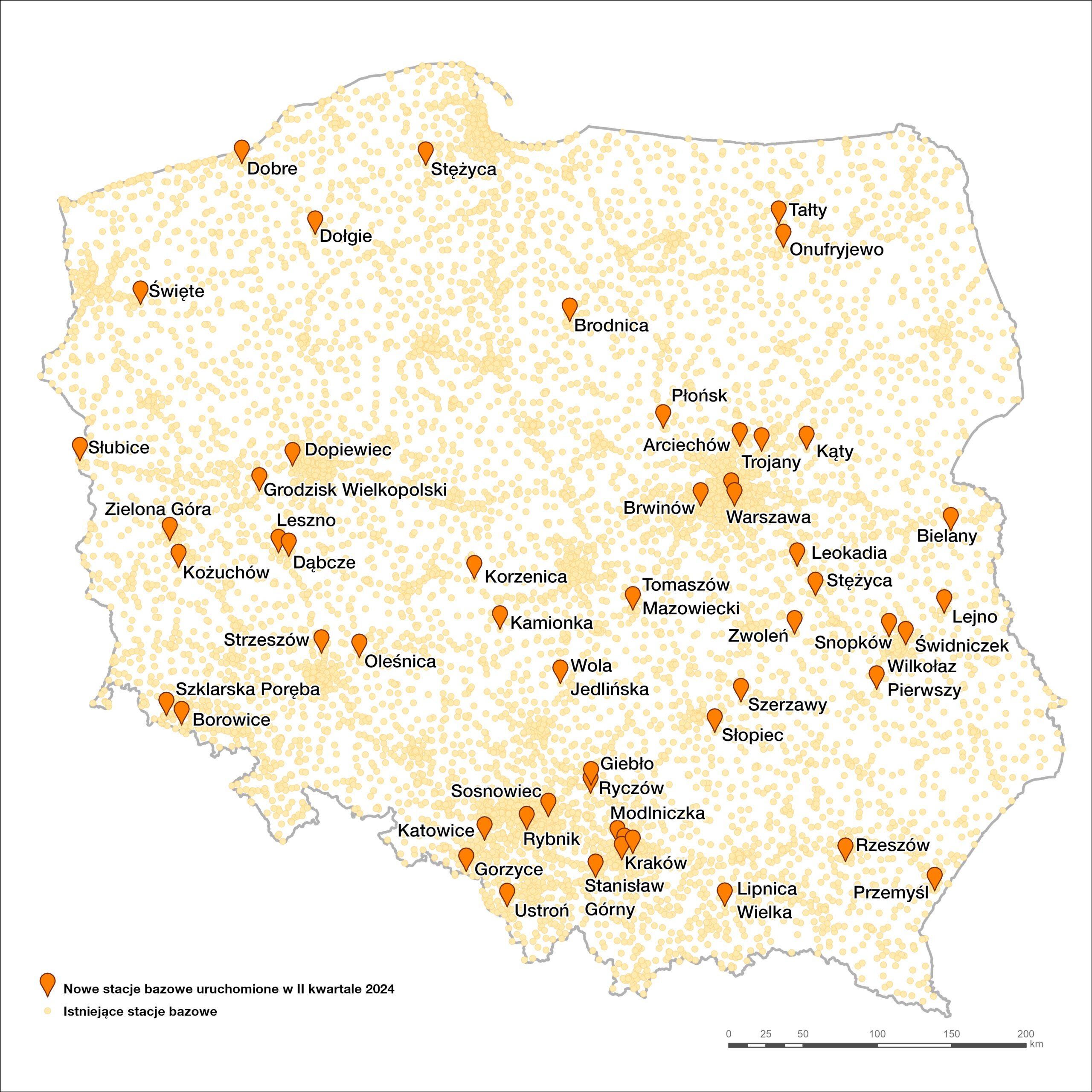 54 nowe stacje bazowe Orange Polska w II kwartale roku