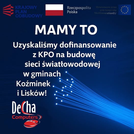 Mała dotacja z 4. konkursu KPO cieszy DeCha Computers