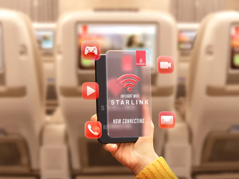 Wi-Fi Starlink będzie za darmo we wszystkich samolotach Emirates