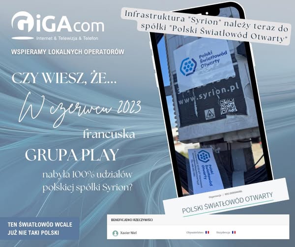 Grupa Telekomunikacyjna Giga-Com & OSŚ & Krucznet chce odbierać Playowi klientów dawnego Syriona
