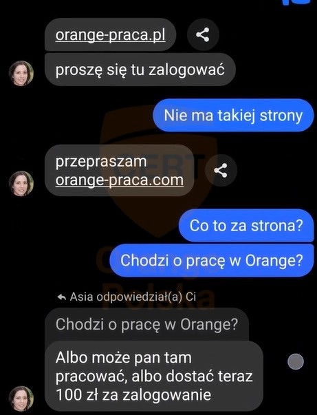 Cyberoszuści kusili na pracę w Orange