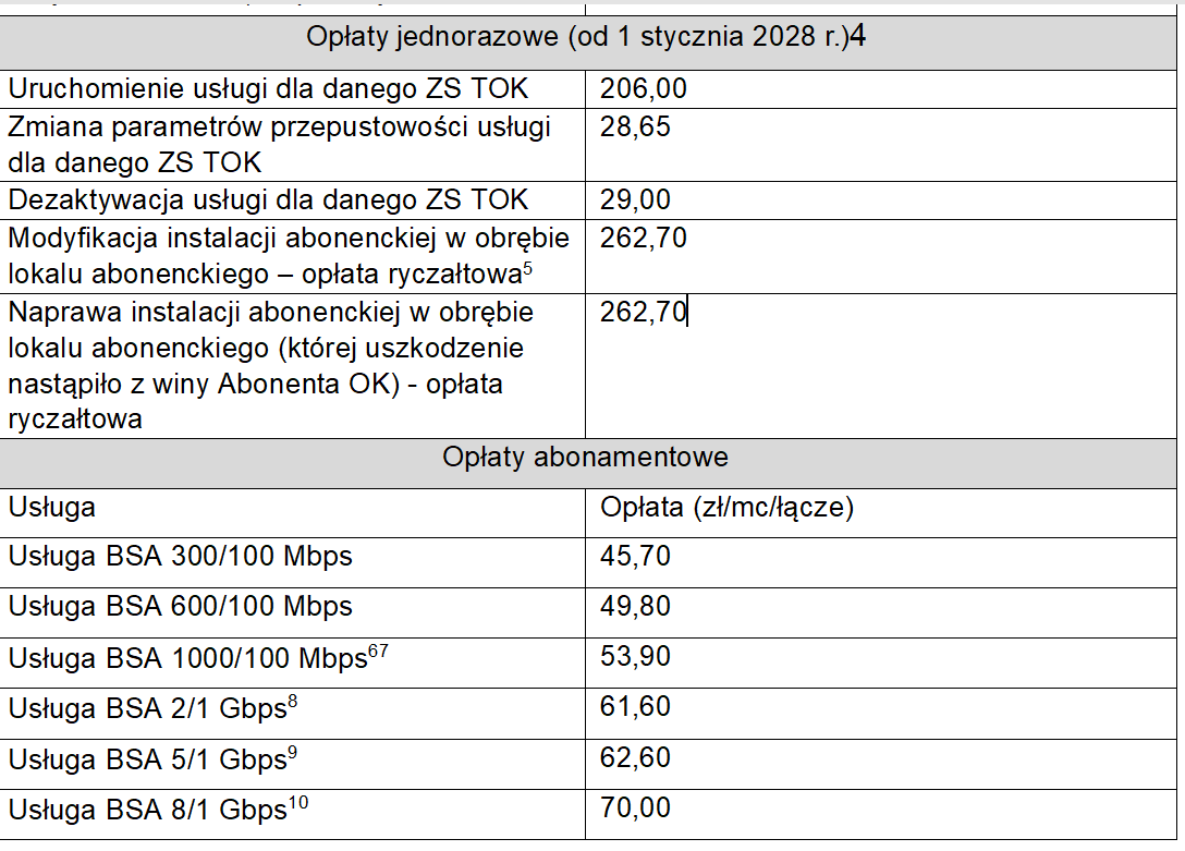 Tauron chce zmienić stawki hurtowe w sieciach z KPO od 2028 r. i wprowadzić przepływności BSA do 8 Gb/s