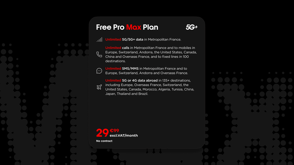 Francuski Free z ofertą nielimitowanego transferu danych 4G/5G  we Francji i 135 krajach świata