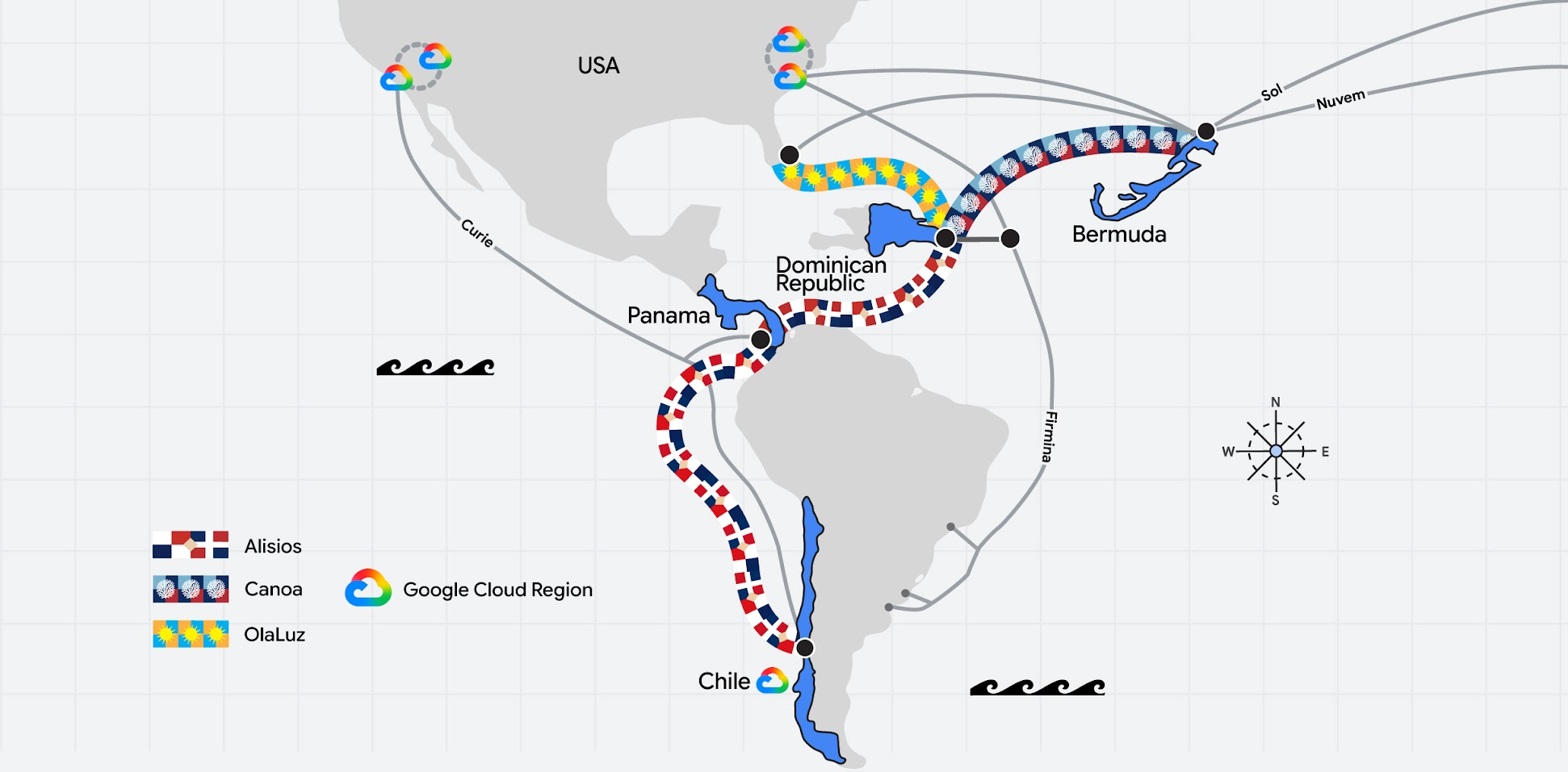 Google rozbudowuje podmorskie kable między USA a Ameryką Południową