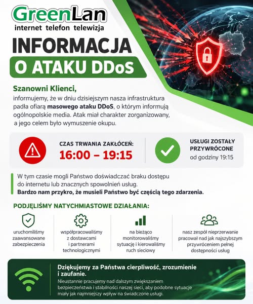 Dolnośląski GreenLan uderzony atakiem DDoS